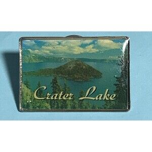 Vintage Crater Lake  National Park , Oregon Travel , Souvenir Enamel  Pin